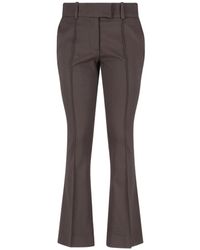 The Attico - High-Waisted Bootcut Trousers With Logo Detail - Lyst
