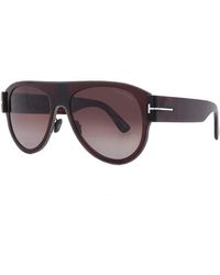 Tom Ford - Aviator Full Rim, With A Shiny Frame And Smoke Mirror Lens - Lyst