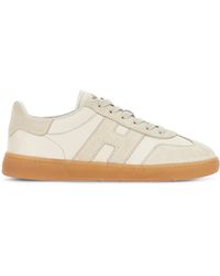 Hogan - Low-Top Leather And Suede Sneakers With Contrasting Sole - Lyst