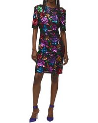 Joseph Ribkoff - Sequined Floral Mesh Party Dress - Lyst