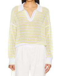 525 America - Kimberly Striped Tipping Pullover Sweater - Lyst