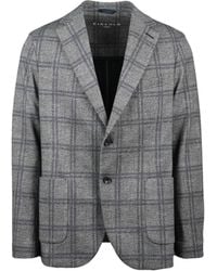 Circolo 1901 - Checkered Cotton Stretch Jacket With Rounded Silhouette - Lyst