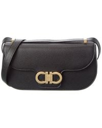 Ferragamo - Gancini Double Leather Shoulder Bag - Lyst