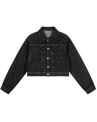 TRUEDAMES - Designer Distressed Denim Cropped Jacket - Lyst