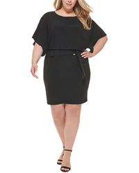 Jessica Howard - Plus Blouson Belted Cocktail And Party Dress - Lyst