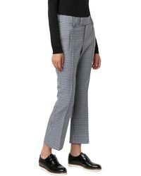 Smythe - Check Wool Blend Crop Flare Trousers - Lyst