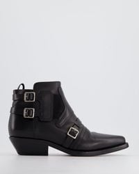 Dior - Leather Ankle Saddle Boots With Silver Buckle - Lyst
