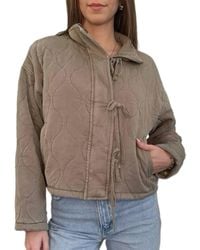 Blu Pepper - Quilted Jacket With Ties - Lyst