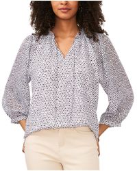 Vince Camuto - Textured Office Peasant Top - Lyst