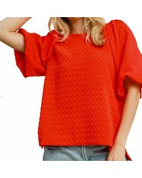 Umgee - Jacquard Round Neck Top - Lyst