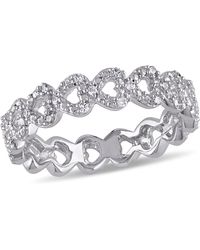 Mimi & Max - Diamond Heart Link Ring - Lyst