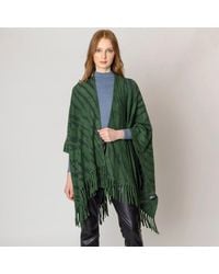 TRUEDAMES - Zebra Patterned Crochet Poncho - Lyst