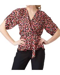 Joseph Ribkoff - Animal Print Tie Detail Top - Lyst