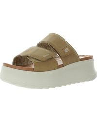 HEYDUDE - Delray Slide Classic Padded Insole Faux Leather Wedge Sandals - Lyst