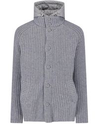Herno - Hooded Knit Cardigan Jacket - Lyst