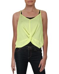Lush - Knot Front Sheer Tank Top - Lyst