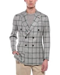 Isaia - Domenico Double-Breasted Wool, Silk & Linen-Blend Sport Jacket - Lyst