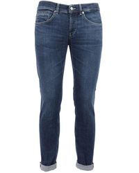Dondup - Slim Fit Five-Pocket Jeans With Rolled Cuffs - Lyst