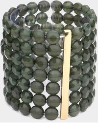 Fashnzfab - 7Rows Wide Faceted Round Beaded Stretch Bracelet - Lyst