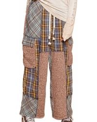 Pol - Mixed Plaid Wide-Leg Pants - Lyst