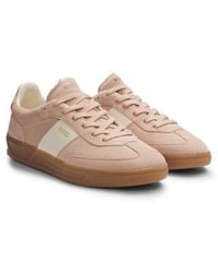 BOSS - Suede Trainers With Smooth-Leather Trims - Lyst