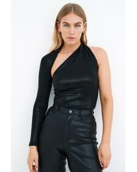 MARCELLA - Manhattan Metallic One Shoulder Top - Lyst