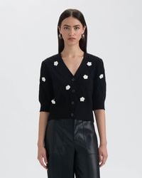 NVLT - Button Front Cardigan With 3D Appliques - Lyst