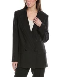 Theory - Double-breasted Linen-blend Blazer - Lyst