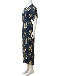 Reformation - Floral Print Plunge Neckline Jumpsuit - Lyst