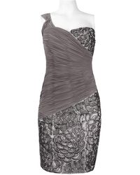 Sue Wong - One Shoulder Embroidered Floral Dress - Lyst