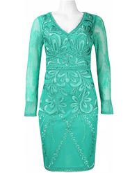 Sue Wong - Floral Embroidered Dress - Lyst