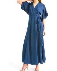 Reset By Jane - Khloe Maxi Wrap Dress - Lyst