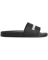 DSquared² - Minimalist Flat Logo Slide Sandals - Lyst