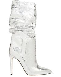 Paris Texas - Python-Embossed Slouchy Stiletto Boots - Lyst