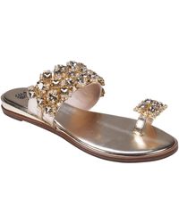 Gc Shoes - Nadin Faux Leather Embellished Slide Sandals - Lyst