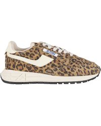 Autry - Leopard Print Reelwind Low Leather Sneakers - Lyst