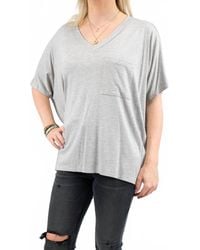 Adrienne - Soft Drape Pocket Tee - Lyst