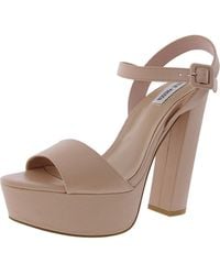 Steve Madden - Danielle Textured Faux Leather Platform Sandals - Lyst