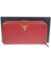 Prada - Saffiano Leather Wallet (pre-owned) - Lyst