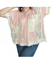 Pol - Pointed Pattern Rib Hoodie Top - Lyst