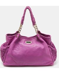Versace - Pleated Leather Chain Satchel - Lyst