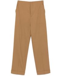 Alberta Ferretti - Straight-Leg Tailored Pants With Mid-Rise Waist - Lyst