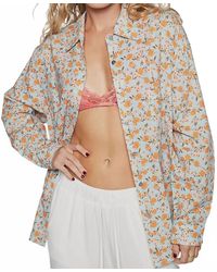 Pol - Long Sleeve Floral Button-Up Top - Lyst