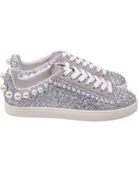 Stuart Weitzman - Goldie Faux Pearl-Embellished Sneakers - Lyst