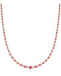 Ross-Simons - Ruby And Diamond Tennis Necklace - Lyst