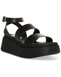 Steve Madden - Tenys Leather Ankle Strap Platform Sandals - Lyst