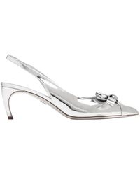 Ferragamo - Ferragamo Brilda Bow Detail Slingback Pumps - Lyst