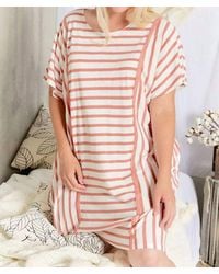Davi & Dani - Stripe Midi Plus Dress - Lyst