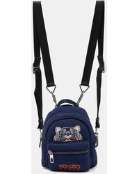 KENZO - Navy Neoprene Mini Embroidered Tiger Backpack - Lyst