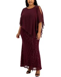 SLNY - Plus Lace Maxi Evening Dress - Lyst